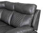 Manual Recliner Sofa With PU Upholstery And Cup Holders - Driftwood - Omega Lifestyles