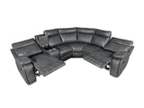 Manual Recliner Sofa With PU Upholstery And Cup Holders - Driftwood - Omega Lifestyles