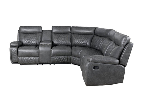 Manual Recliner Sofa With PU Upholstery And Cup Holders - Driftwood - Omega Lifestyles