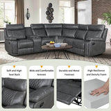 Manual Recliner Sofa With PU Upholstery And Cup Holders - Driftwood - Omega Lifestyles