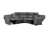 Manual Recliner Sofa With PU Upholstery And Cup Holders - Driftwood - Omega Lifestyles