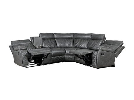 Manual Recliner Sofa With PU Upholstery And Cup Holders - Driftwood - Omega Lifestyles