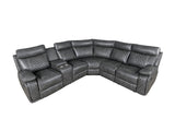 Manual Recliner Sofa With PU Upholstery And Cup Holders - Driftwood - Omega Lifestyles