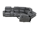 Manual Recliner Sofa With PU Upholstery And Cup Holders - Driftwood - Omega Lifestyles