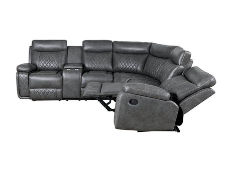 Manual Recliner Sofa With PU Upholstery And Cup Holders - Driftwood - Omega Lifestyles