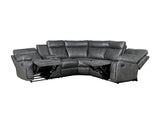 Manual Recliner Sofa With PU Upholstery And Cup Holders - Driftwood - Omega Lifestyles