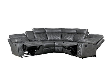 Manual Recliner Sofa With PU Upholstery And Cup Holders - Driftwood - Omega Lifestyles
