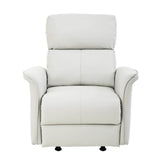 Manual Rocker Recliner Chair Gray Faux Leather Upholstered - Driftwood - Omega Lifestyles