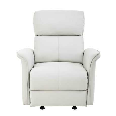 Manual Rocker Recliner Chair Gray Faux Leather Upholstered - Driftwood - Omega Lifestyles