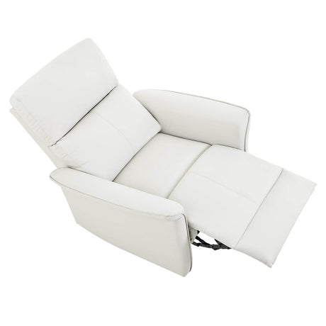 Manual Rocker Recliner Chair Gray Faux Leather Upholstered - Driftwood - Omega Lifestyles