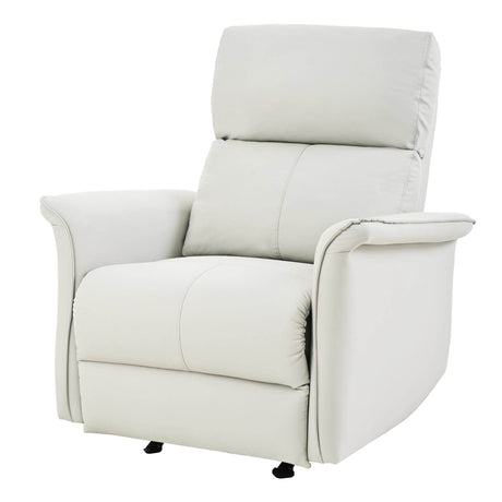 Manual Rocker Recliner Chair Gray Faux Leather Upholstered - Driftwood - Omega Lifestyles