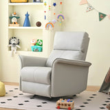 Manual Rocker Recliner Chair Gray Faux Leather Upholstered - Driftwood - Omega Lifestyles