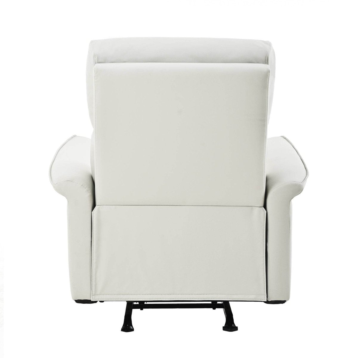 Manual Rocker Recliner Chair Gray Faux Leather Upholstered - Driftwood - Omega Lifestyles