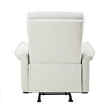 Manual Rocker Recliner Chair Gray Faux Leather Upholstered - Driftwood - Omega Lifestyles