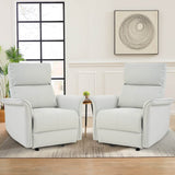 Manual Rocker Recliner Chair Gray Faux Leather Upholstered - Driftwood - Omega Lifestyles