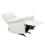 Manual Rocker Recliner Chair Gray Faux Leather Upholstered - Driftwood - Omega Lifestyles