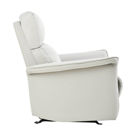 Manual Rocker Recliner Chair Gray Faux Leather Upholstered - Driftwood - Omega Lifestyles