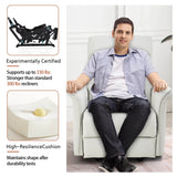 Manual Rocker Recliner Chair Gray Faux Leather Upholstered - Driftwood - Omega Lifestyles