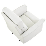 Manual Rocker Recliner Chair Gray Faux Leather Upholstered - Driftwood - Omega Lifestyles