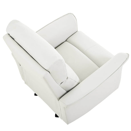 Manual Rocker Recliner Chair Gray Faux Leather Upholstered - Driftwood - Omega Lifestyles