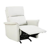 Manual Rocker Recliner Chair Gray Faux Leather Upholstered - Driftwood - Omega Lifestyles