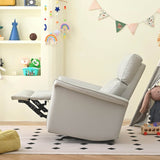 Manual Rocker Recliner Chair Gray Faux Leather Upholstered - Driftwood - Omega Lifestyles