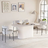 Medieval Modern Cream MDF Dining Table With Cushioned Chairs - Omega Lifestyles