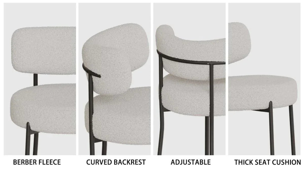 Medieval Modern Cream MDF Dining Table With Cushioned Chairs - Omega Lifestyles