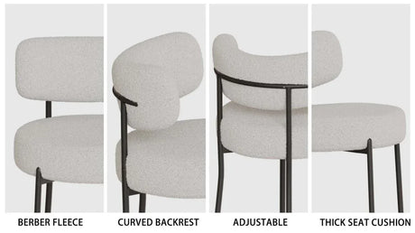 Medieval Modern Cream MDF Dining Table With Cushioned Chairs - Omega Lifestyles