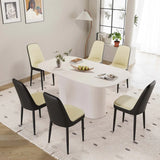 Medieval Modern MDF Dining Table And PU Chair Set - Omega Lifestyles