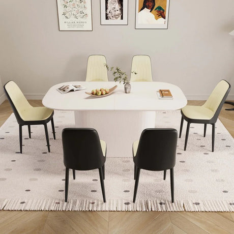 Medieval Modern MDF Dining Table And PU Chair Set - Omega Lifestyles
