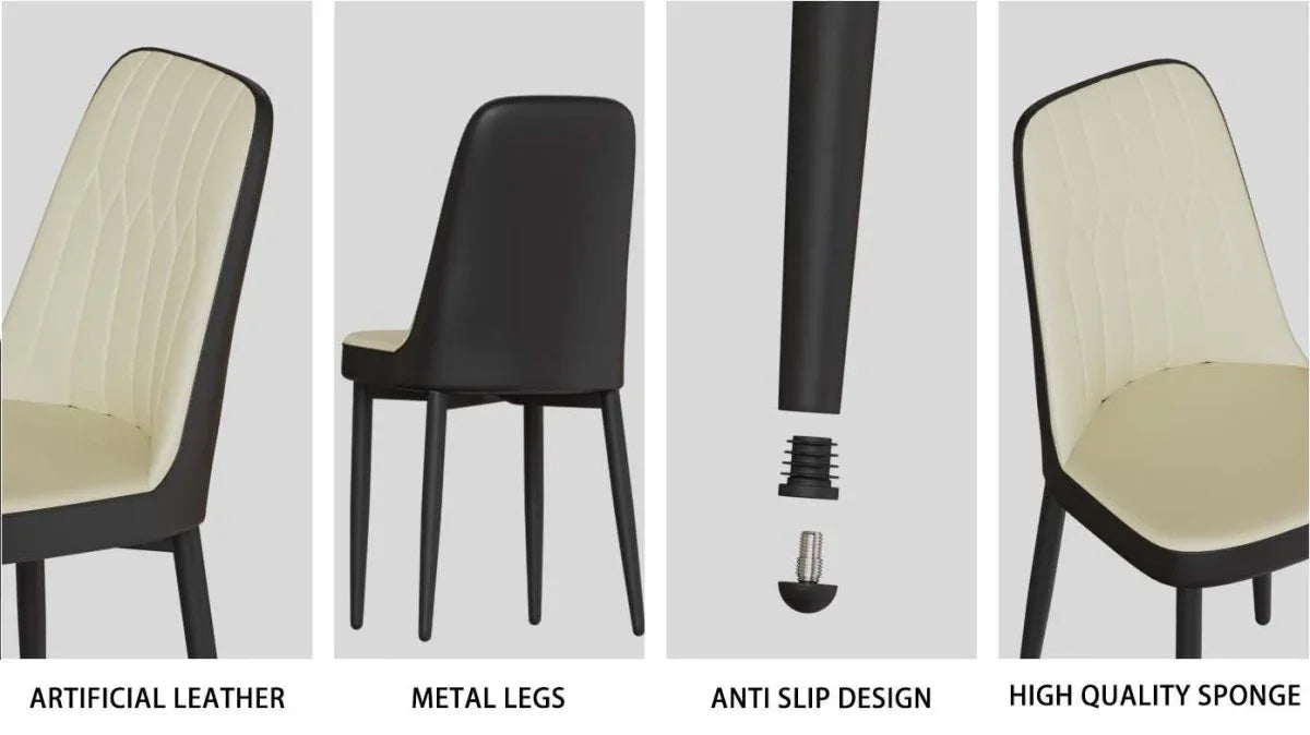 Medieval Modern MDF Dining Table And PU Chair Set - Omega Lifestyles