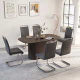 Medieval Modern MDF Dining Table With PU Armless Chairs Set - Omega Lifestyles