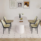 Medieval Modern MDF Dining Table With PU Chairs Set - Omega Lifestyles