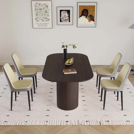 Medieval Modern MDF Dining Table With PU Chairs Set - Omega Lifestyles