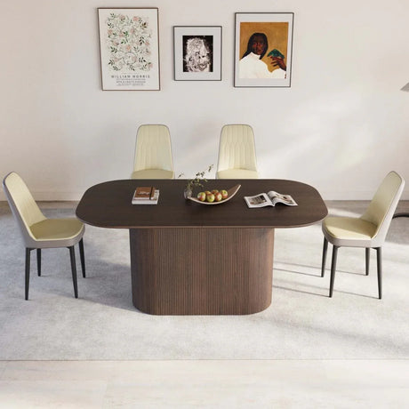 Medieval Modern MDF Dining Table With PU Chairs Set - Omega Lifestyles