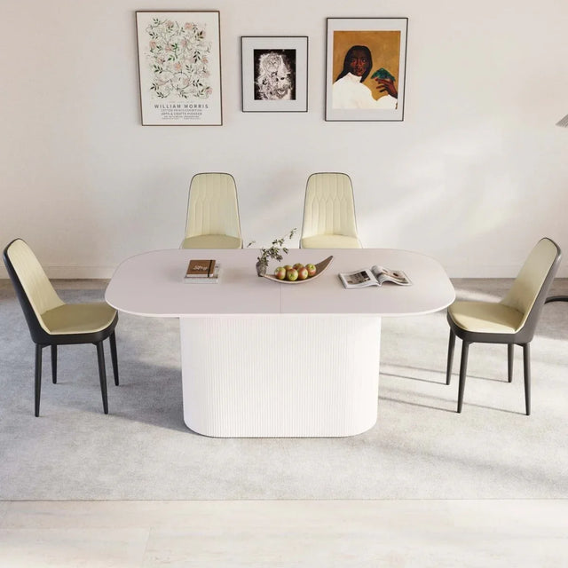 Medieval Modern MDF Dining Table With PU Chairs Set - Omega Lifestyles