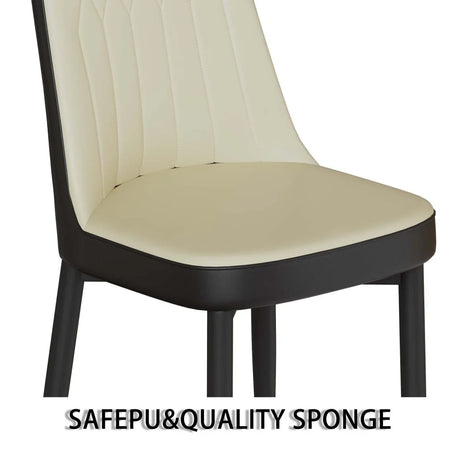 Medieval Modern MDF Dining Table With PU Chairs Set - Omega Lifestyles