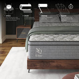 Medium 10 - Inch Cooling Gel Memory Foam Queen Mattress - Driftwood - Omega Lifestyles