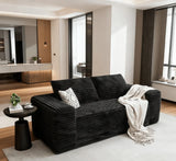 Memory Foam Corduroy Boneless Loveseat Sofa With Rolled Arms - Omega Lifestyles