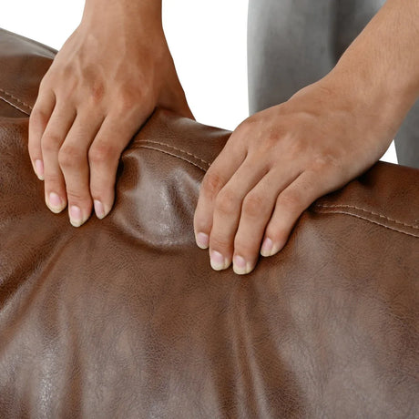 Mid-Century Modern PU Leather 3-Seat Sofa With Pillows - Omega Lifestyles