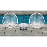 Mid - Century Outdoor 2 - Person Rattan Conversation Set - Driftwood - Omega Lifestyles