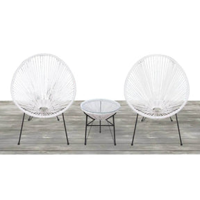 Mid-Century Outdoor 2-Person Rattan Conversation Set - Omega Lifestyles
