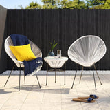 Mid - Century Outdoor 2 - Person Rattan Conversation Set - Driftwood - Omega Lifestyles