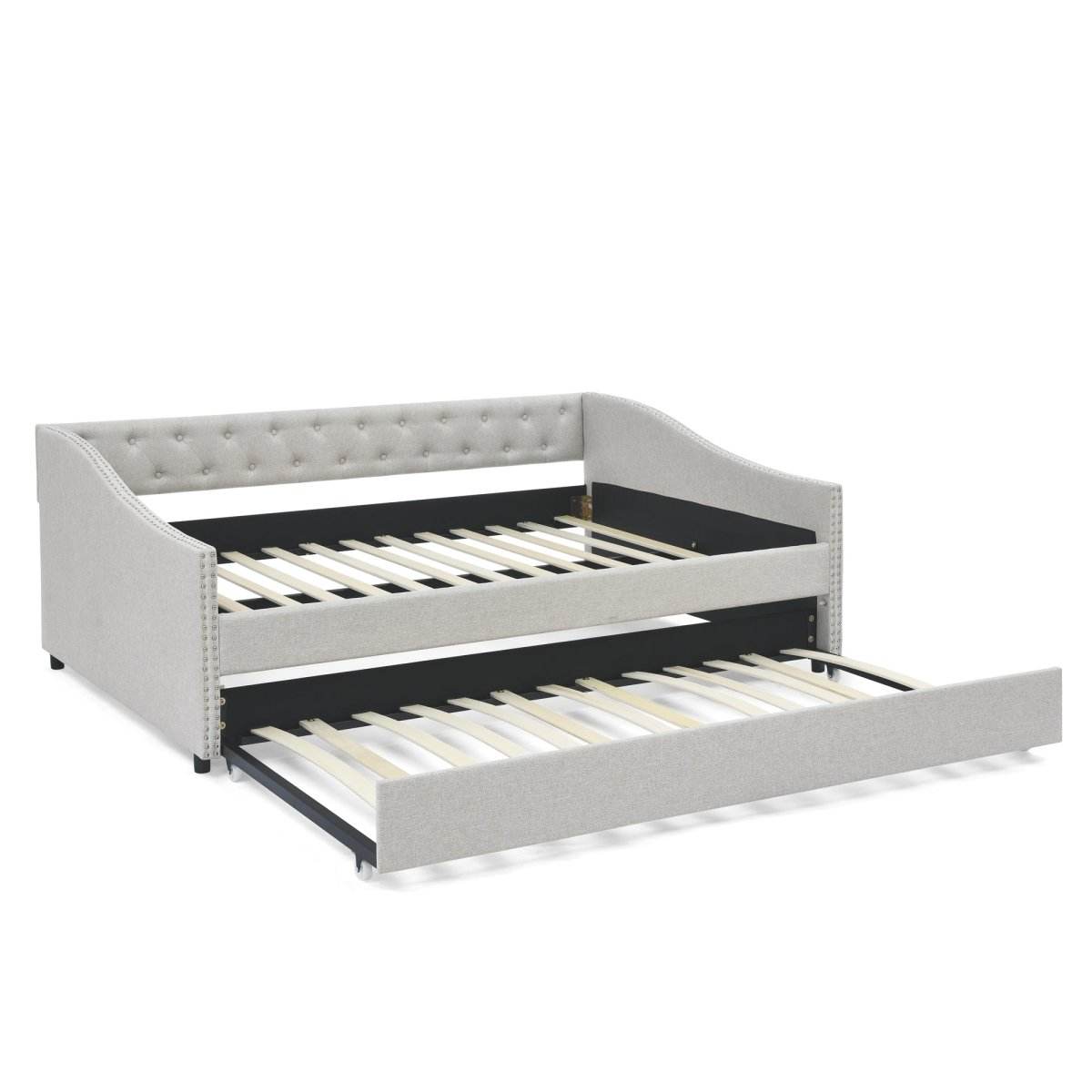 Mid-Century Upholstered Full Size Daybed With Trundle - Omega Lifestyles