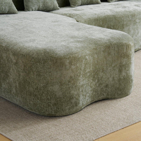 Minimalist Green L-Shape Sectional Sofa With Chaise - Omega Lifestyles