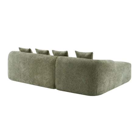 Minimalist Green L-Shape Sectional Sofa With Chaise - Omega Lifestyles