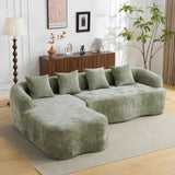 Minimalist Green L-Shape Sectional Sofa With Chaise - Omega Lifestyles