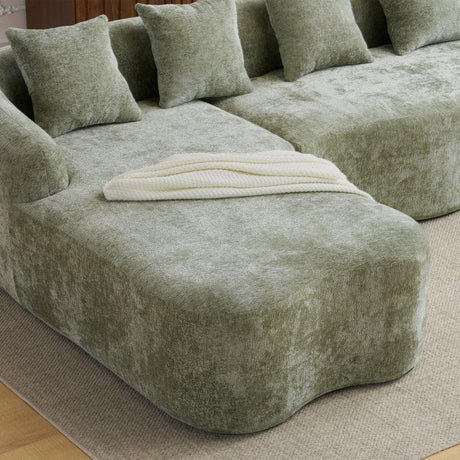Minimalist Green L-Shape Sectional Sofa With Chaise - Omega Lifestyles