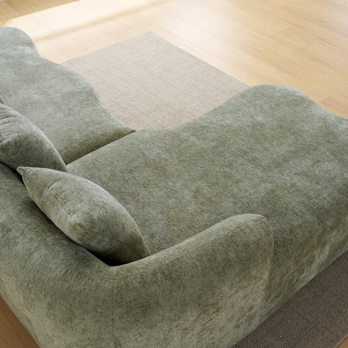 Minimalist Green L-Shape Sectional Sofa With Chaise - Omega Lifestyles